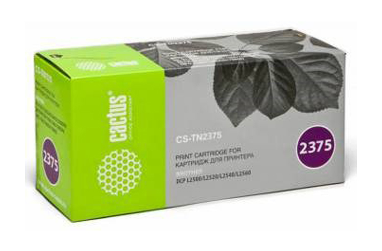 изображение Лазерный картридж Cactus CS-TN2375 (TN-2375) черный для принтеров Brother DCP L2500, L2520, L2540, L2560, HL L2300, L2340, L2360, L2365, MFC L2700, L2720, L2740 (2600 стр.)
